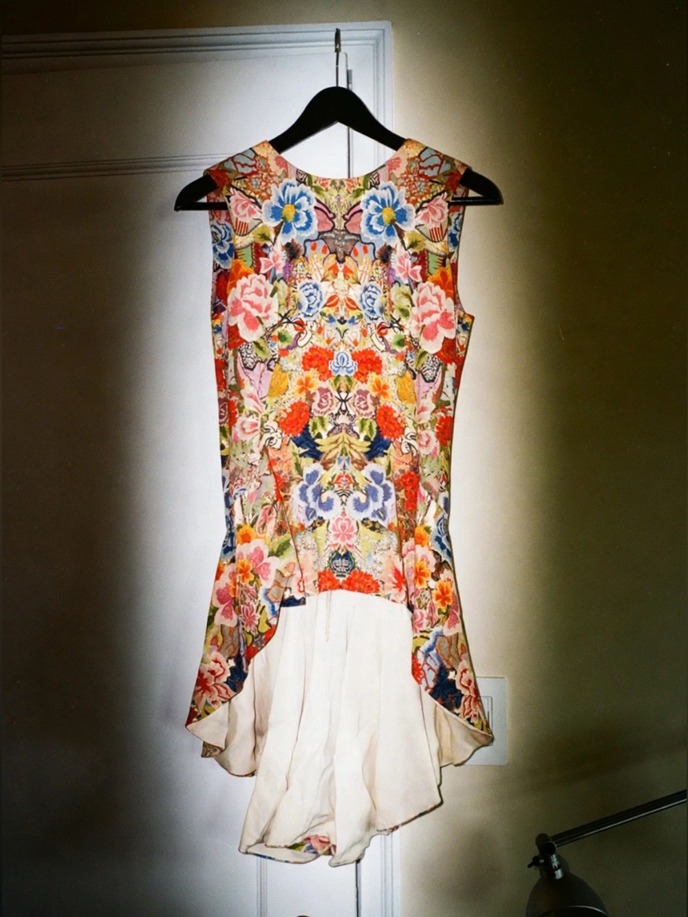 Vintage Alexander McQueen 2004 Floral Kaleidoscope Peplum Top EU38
